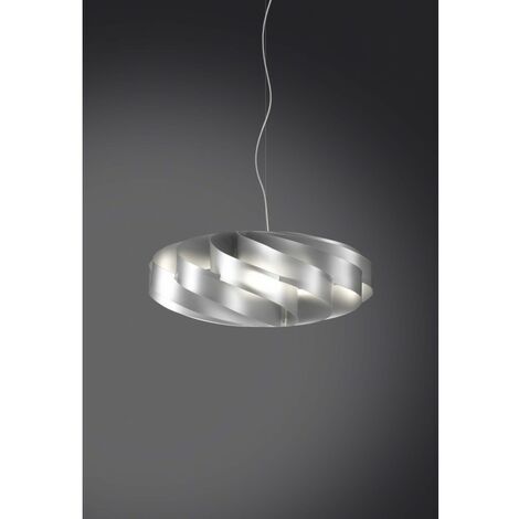 Flache Pendelleuchte 3-flammig silber 70x70xh.34 cm