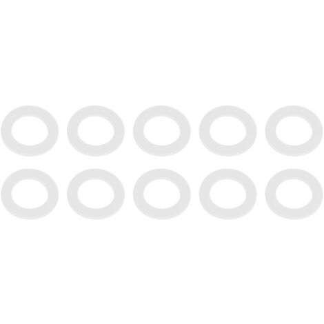 Flache Silikondichtung 1 1/4" 40 mm/26 mm x 3 mm Weiß 10 Stück - Hitzebeständige und chemikalienbeständige Silikondichtungen, kompatibel mit allen Warmwasserbereitern
