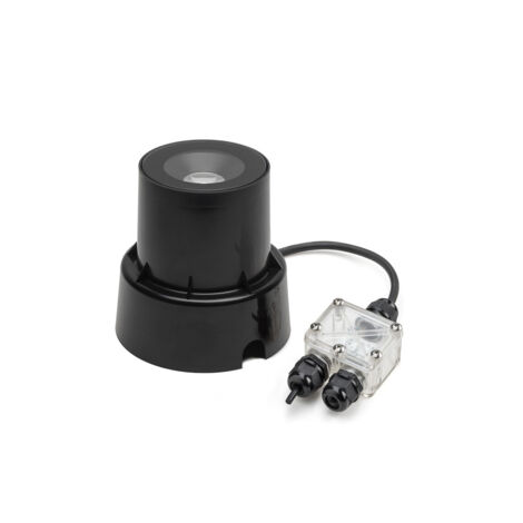 Flacher LED Bodeneinbaustrahler klares Glas mit schwarzem Rand Ø9,2cm, IP65