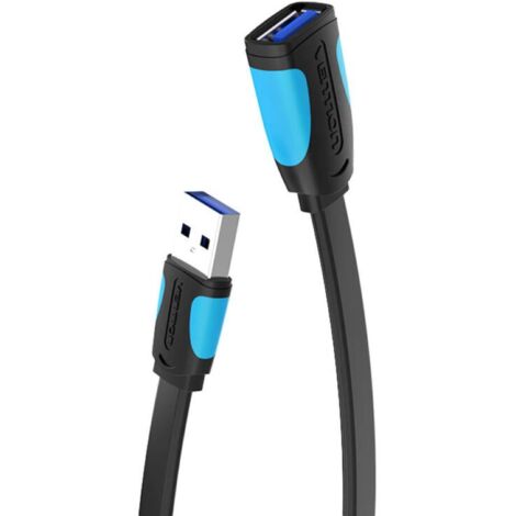 Flacher USB 3.0 Extender - USB-Kabel Adapter  3m Schwarz
