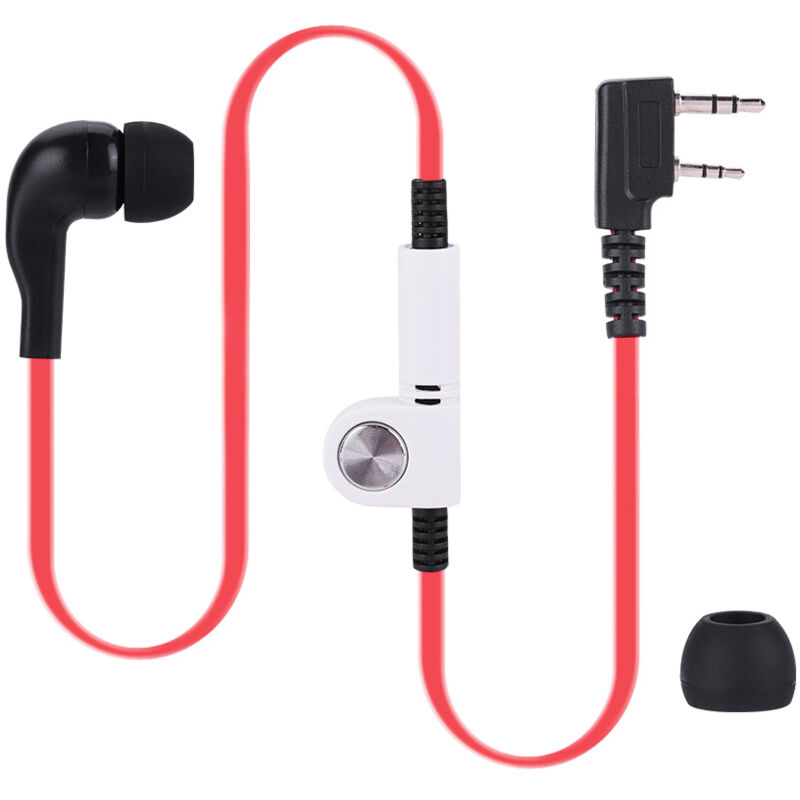 Image of Flaches 2-Pin-PTT-Headset für Walkie-Talkies mit integriertem Mikrofon – Rot