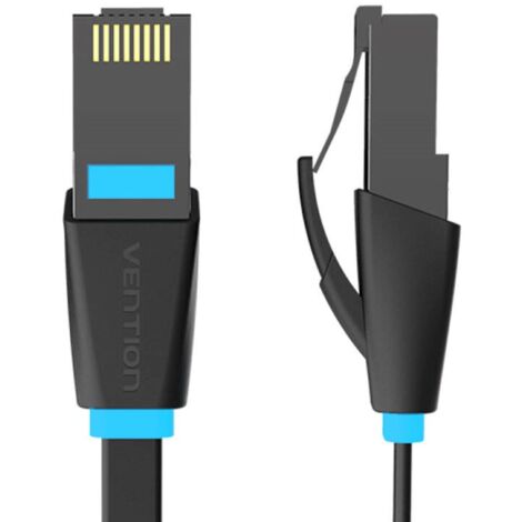 Flaches Netzwerkkabel UTP CAT6  Ethernet 1000 Mbit/s 35m Schwarz