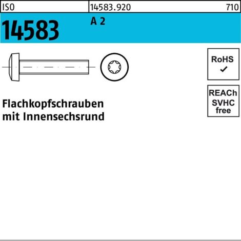 Flachkopfschraube ISO 14583 m.Innensechsrund M 3 x 25A 2 1000 Stück