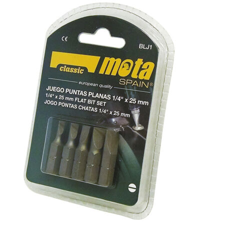 Flachspitzen-Set 1/4, 5-teilig x 25mm  Mota Werkzeuge 39184