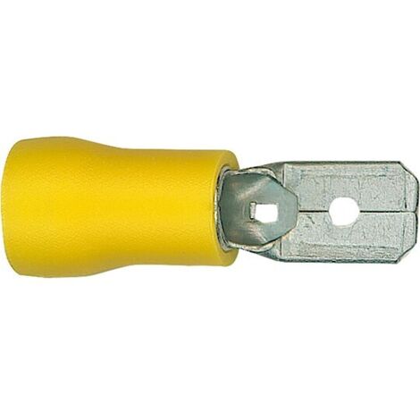 Flachstecker 100 Stück, halbisoliert, Farbe gelb -4,0 mm² - 6,0 mm², 6,3 x 0,8 mm