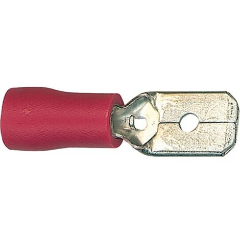 Flachstecker 100 Stück, halbisoliert, Farbe rot -bis 1,5 mm², 6,3 x 0,8 mm