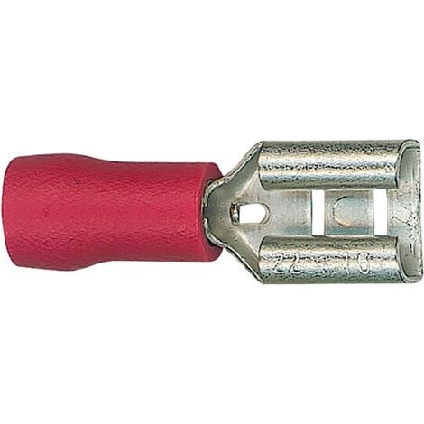 Flachsteckhülse halbisoliert 100 Stück, Farbe rot - bis 1,5 mm², 2,8 x 0,5 mm
