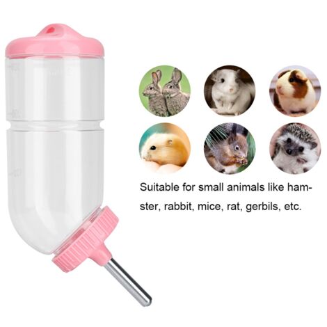 Flacon à boire pour petits animaux [Bidon de 20 cm avec pompe PVC] - Distributeur d'eau sans fuite pour hamsters, lapins et autres animaux domestiques