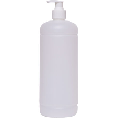 Flacon avec Pomp  1L - Mat blanc - Pratique et Résistant - Idéal pour Désinfectant