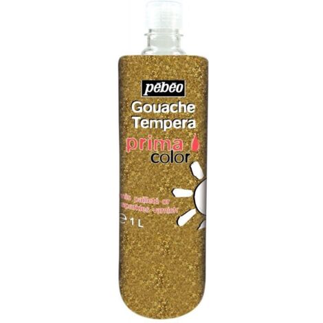 Flacon de 1L de vernis gouache pailleté or PEBEO prima color