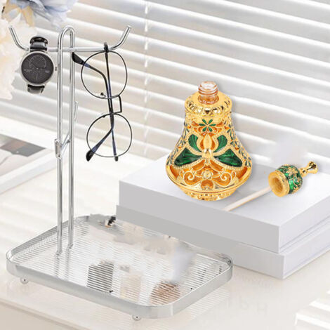 Flacon de parfum de style oriental vintage en émail, motif papillon, rechargeable, décoratif, vert doré