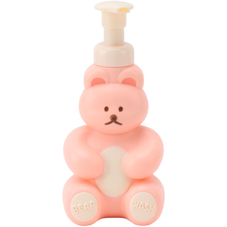 Flacon distributeur vide de savon liquide pour les mains, shampoing et après-shampoing, flacon pompe pour se laver les mains, en forme d'ourson rose, petit format.-AquaForge
