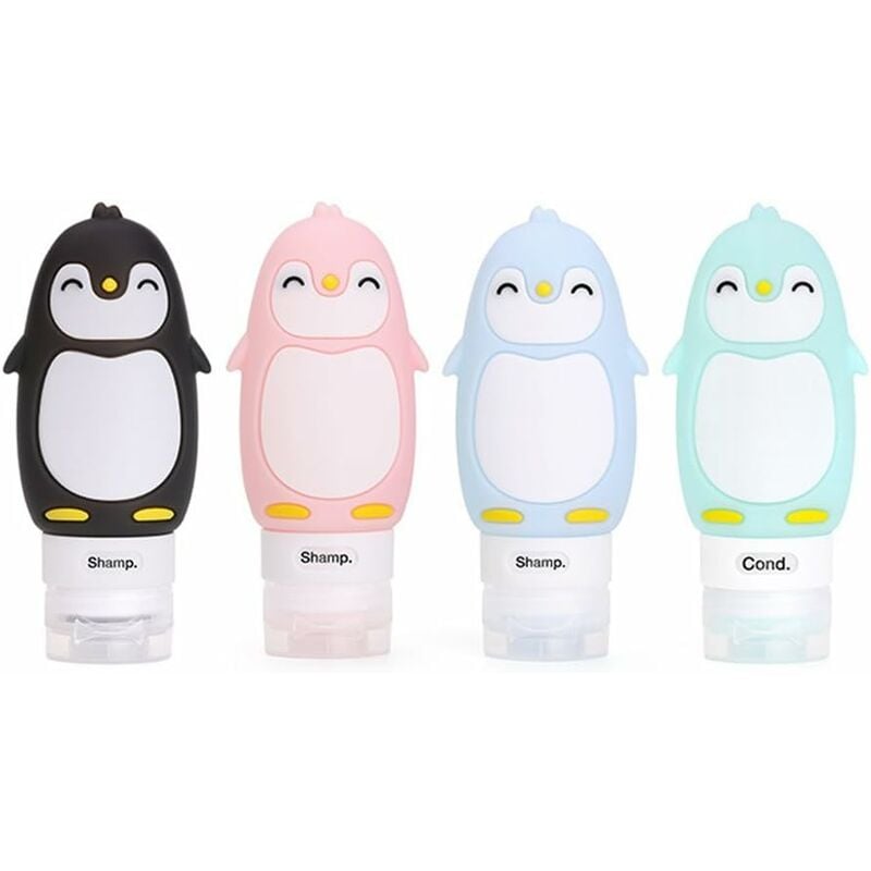 Flacon en SiliCône Boîteilles de Voyage - bpa sans Approuvé par la ligne aérienne tsa - Pour le shampooing, revitalisant, lotion etc - Set Kit de 4