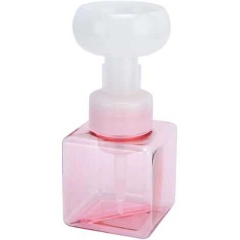 Flacon mousseur de 250 ml en plastique PETG, distributeur de mousse en forme de fleur, flacon carré pour emballage cosmétique, poudre transparente