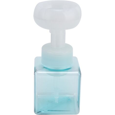 Flacon pompe mousse 250ml portable rechargeable en forme de fleur pour savon liquide (bleu transparent)