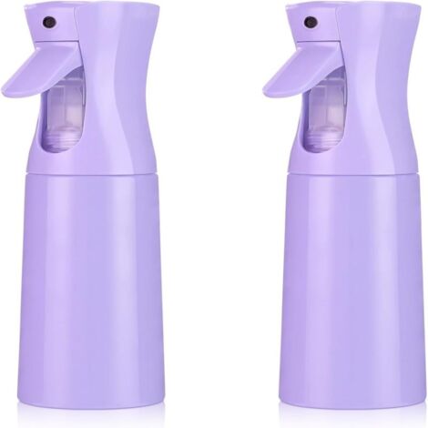 Flacon pulvérisateur à jet continu pour cheveux (300 ml) - Lot de 2 flacons pulvérisateurs à brume ultra-fine vides pour le nettoyage, la coiffure, les plantes, le jardinage, les cheveux bouclés, etc.