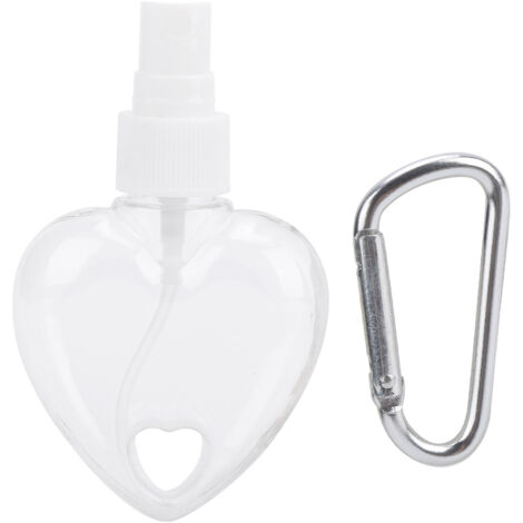 Flacon pulvérisateur cœur transparent 50ml avec porte-clés - Remplissable et portable