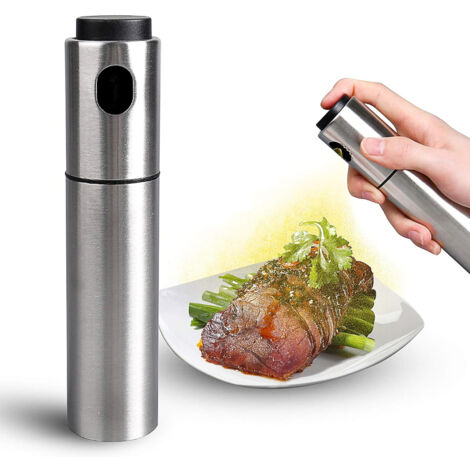 Flacon pulvérisateur d'huile en acier inoxydable, adapté à la cuisine, portable.