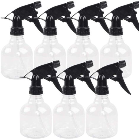 Flacon pulvérisateur vide 250ml lot de 5 en plastique avec vaporisateur réglable pour produits capillaires et entretien ménager