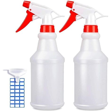Flacon pulvérisateur vide (473 ml / lot de 2) - Flacon pulvérisateur réglable pour solution nettoyante - Sans fuite ni obstruction - Convient pour les plantes, les animaux domestiques, le vinaigre, le