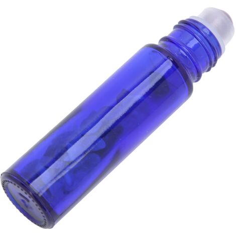 Flacon Roll-On en Verre 10ML avec Bille d'Améthyste - Flacon à Huiles Essentielles Portable Bleu