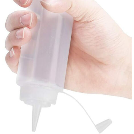 Flacon souple de 240 ml pour condiments, en plastique de qualité alimentaire, avec bouchon à vis, convient aux sauces, condiments et crèmes.