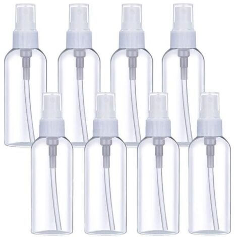Flacon spray vide - 8 flacons pulvérisateurs transparents en plastique - Portable - Rechargeable - Brume fine (10 ml)