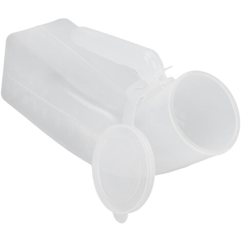 Flacon Urinaire Homme Anti-Fuites 1000ml Grande Capacité pour Personnes Âgées avec Couvercle Amovible