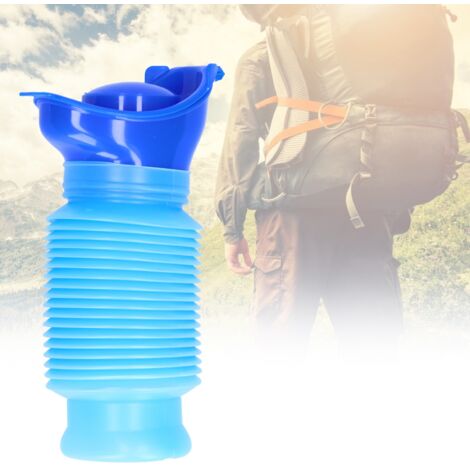 Flacon Urinaire Portable Réutilisable, Urinal Unisexe Camping Voyage, Bottle Bleu Folding, 98g Plastique Environnemental