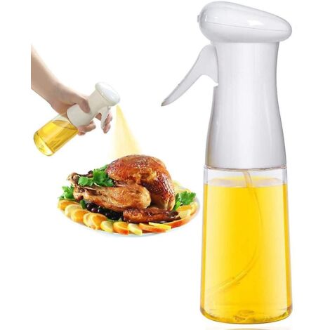 Flacon vaporisateur portable de 200 ml (7 oz) pour huile d'olive et vinaigre avec goupillon - Blanc