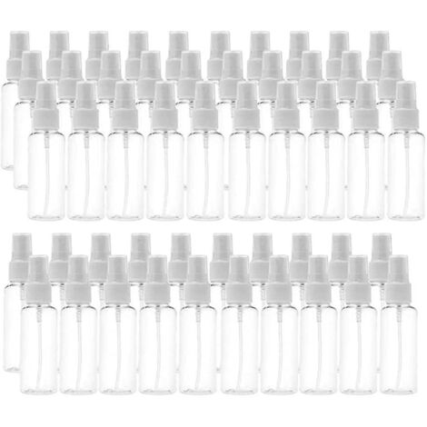Flacon vaporisateur transparent pour parfum, brume fine, flacon vide, petit arrosoir, 50 ml, lot de 50