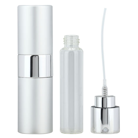 Flacon vide rechargeable 15ml pour parfum, atomiseur argenté portable pour voyages