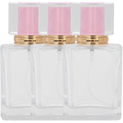Flacon vide rechargeable 50ml en verre transparent vaporisateur rose parfum