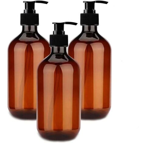 Flacone di plastica per shampoo con pompa vuota da 500 ml, per sapone, shampoo e lozione, 3 pezzi
