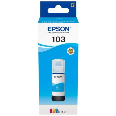 Flacone di ricarica d'inchiostro Epson 103 EcoTank (C13T00S24A), ciano