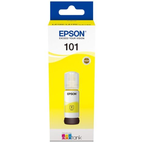 Flacone di ricarica d'inchiostro giallo Epson 101 EcoTank (C13T03V44A), colore giallo.