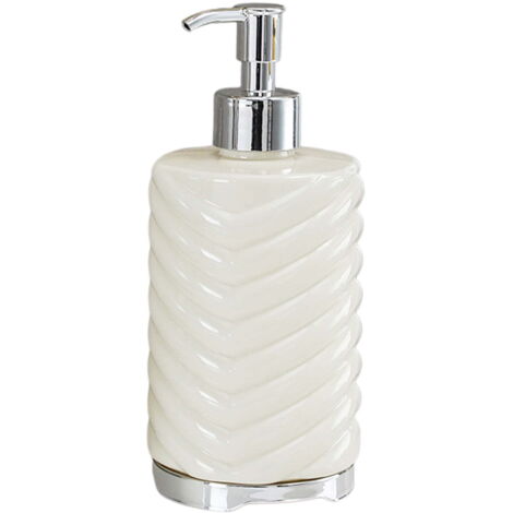 Flacone dispenser di gel igienizzante mani in plastica bianca da 420 ml, con pompa, a prova di perdite, adatto per lavandini di bagno/cucina/WC (17,3 x 7,3 x 7,3 cm)
