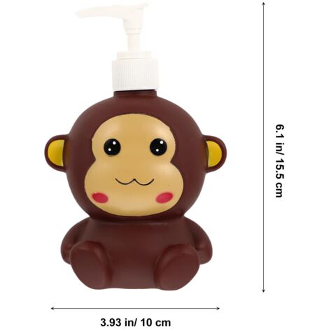 Flacone dispenser per lozione a forma di scimmia che spreme per shampoo e sapone con design adorabile per bagno e cucina, contenitore ricaricabile