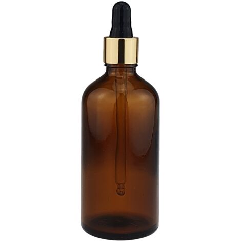 Flacone in vetro con pipetta - 100 ml - Marrone - Dosaggio preciso - Protezione UV