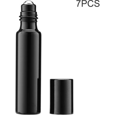 Flacons à bille rechargeables 7 pièces - Flacon roll-on vide 10ml en verre pour huiles essentielles, léger et portable pour voyage - Noir