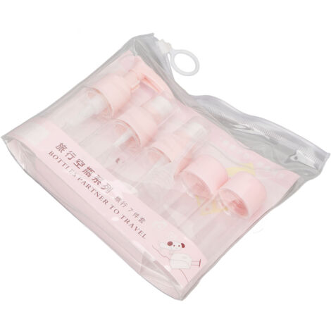 Flacons de voyage anti-fuites transparents pour cosmétiques, portable et rose