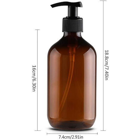 Flacons distributeurs rechargeables avec pompe 4x, Bottles pour shampoing 2304, PET alimentaire, PP haute qualité, résistance thermique jusqu'à 70°C, idéal pour gels douche et savons liquides