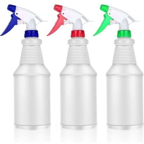 Flacons pulvérisateurs Ulisem, lot de 3 flacons pulvérisateurs vides de 600 ml, flacons pulvérisateurs en plastique rechargeables avec modes de pulvérisation et de jet pour le nettoyage de la cuisine