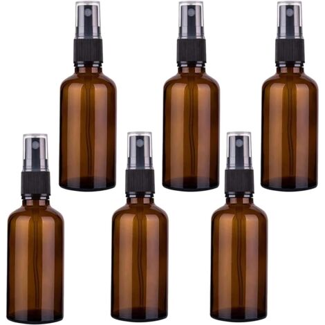 Flacons vaporisateurs vides, 6 flacons vaporisateurs vides de 30ml, flacons vaporisateurs en verre ambré, flacons vaporisateurs vides rechargeables, flacons vaporisateurs portables pour parfums, huile