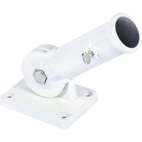 Flag Stand, Wall Mount Adjustable Metal Flag Holder Bracket White Windsock Base with Screws
