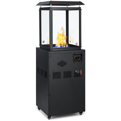 Flagranti radiateur à gaz 8kW bouteille de gaz jusqu'à 11kg inox - Noir - Noir