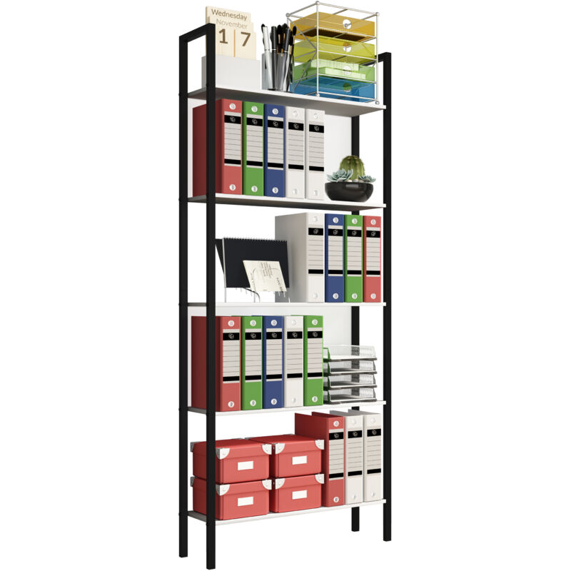 Ebuy24 Flakos5 Büroregal Weiß.