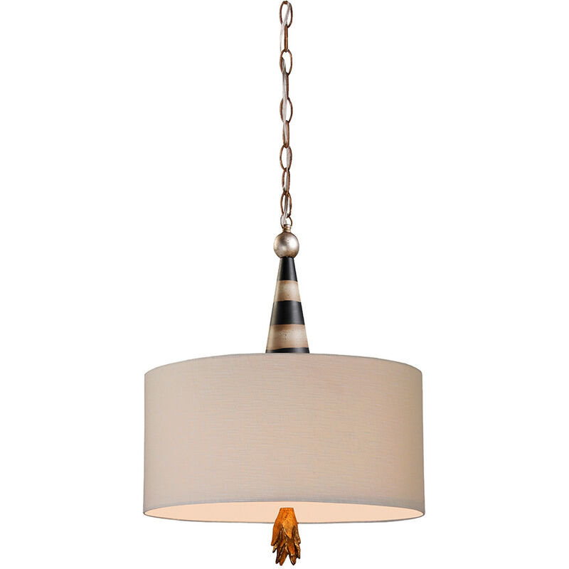 Elstead Flambeau - 2 Light Ceiling Pendant Black, Cream, Gold Leaf, E27