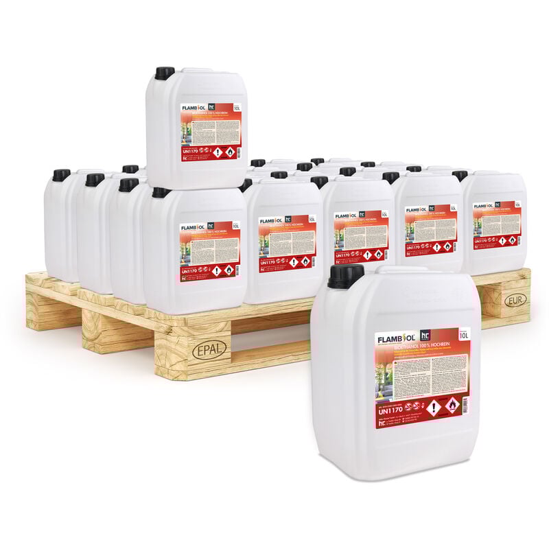 Bioéthanol 100% 1 x 10 l de Haute pureté pour cheminée à éthanol