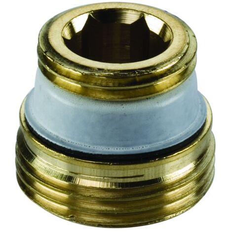 Flamco Anschlussnippel für Hahnblock G 1/2" Außengewinde x G 3/4" Außengewinde Eurokonus, Messing